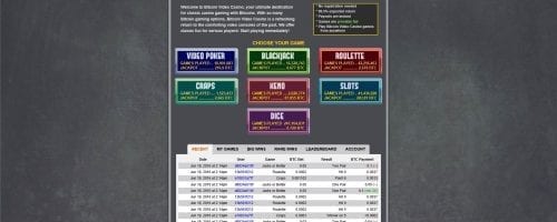 Bitcoin Video Casino Screenshot 1
