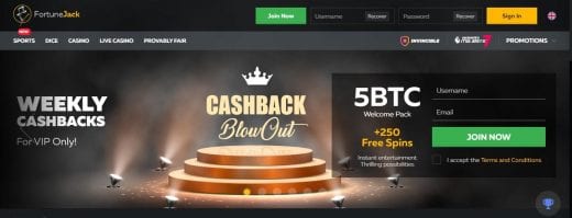 fortunejack homepage