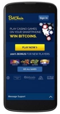 mobile view of Betchain