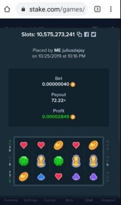 mobile slot game at stake.com