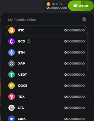 Currencies for deposits