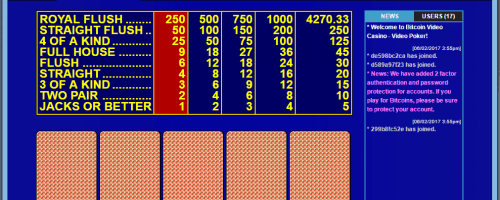 Bitcoin Video Casino Screenshot 1