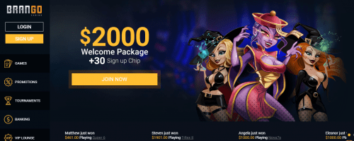 Brango Casino Screenshot 1