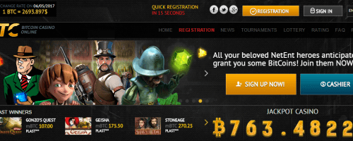 BTC Casino Screenshot 1