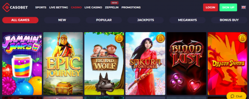 Casobet Casino Screenshot 1