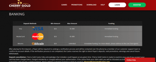Cherry Gold Casino Screenshot 1