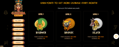 Cleopatra Casino Screenshot 1