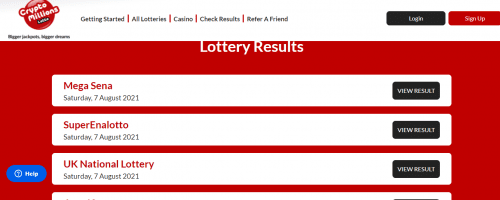 CryptoMillionsLotto Screenshot 1