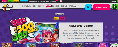 Explosino Casino Screenshot 1