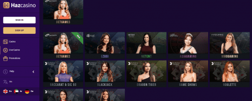 Hazcasino Screenshot 1