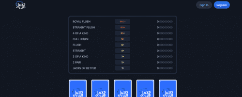 Jacks Club Casino Screenshot 1