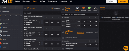 Jet10 Casino Screenshot 1