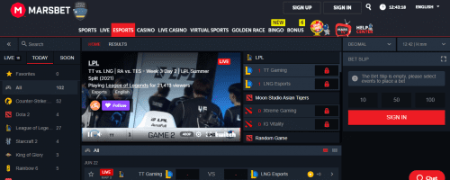 Marsbet Casino Screenshot 1
