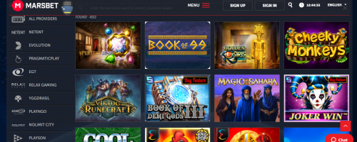 Marsbet Casino Screenshot 1