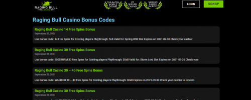 Raging Bull Casino Screenshot 1
