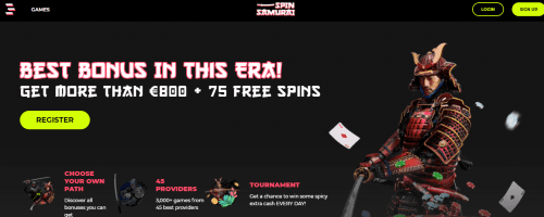 SpinSamurai Casino Screenshot 1