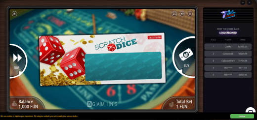 scratch dice intro screen