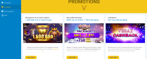 Vegaz Casino Screenshot 1