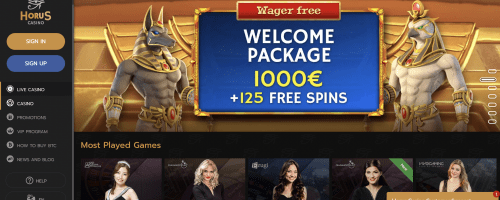 Horus Casino Screenshot 1