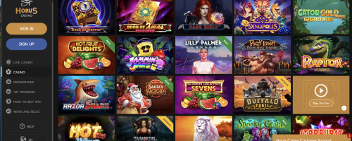 Horus Casino Screenshot 1