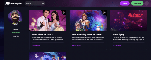 Metaspins Casino Screenshot 1