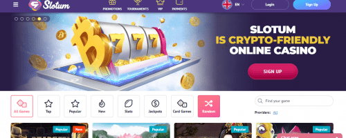 Slotum Casino Screenshot 1