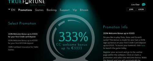 True Fortune Casino Screenshot 1