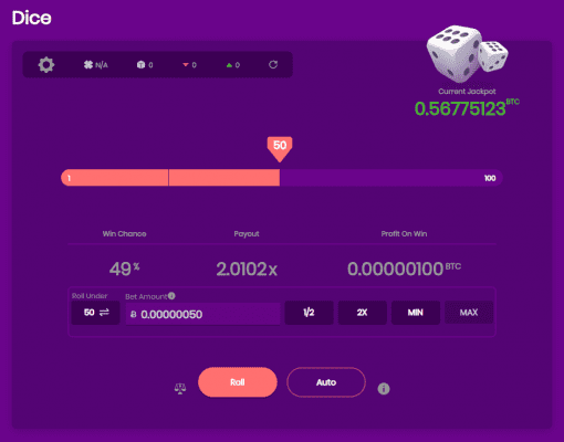 trust dice interface