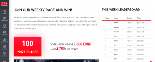 TTR Casino Screenshot 1