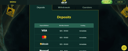 Two Up Casino Screenshot 1