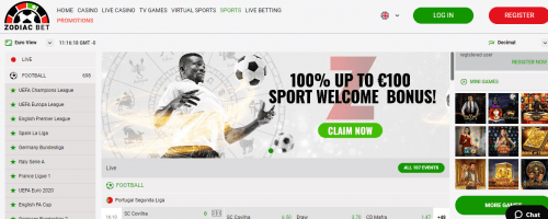 ZodiacBet Casino Screenshot 1